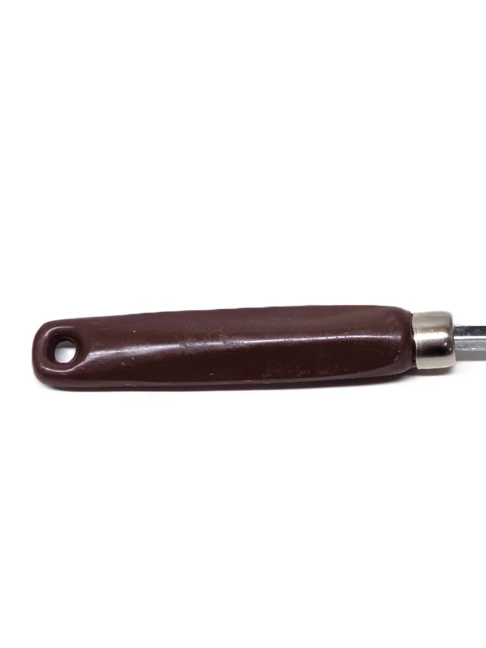 Vintage Butter Curler Scallop Edge Made in Hong Kong Plastic Handle Brown 6.25